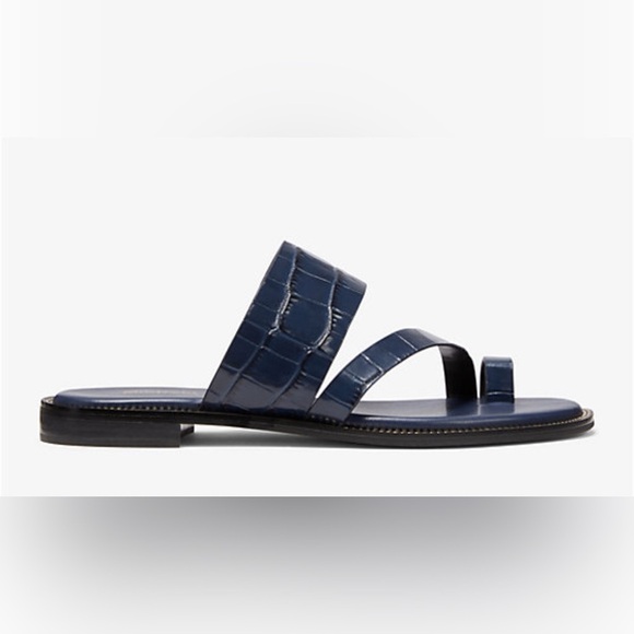 MICHAEL Michael Kors Shoes - NWOT - Michael - Michael Kors PRATT Crocodile embossed leather Sandal.Navy. 7.5